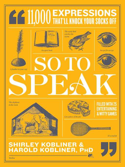 Title details for So to Speak by Shirley Kobliner - Available